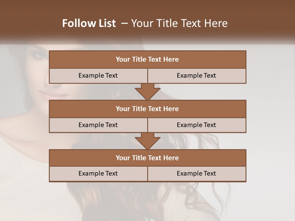 A Woman With Long Red Hair Is Posing For A Picture PowerPoint Template