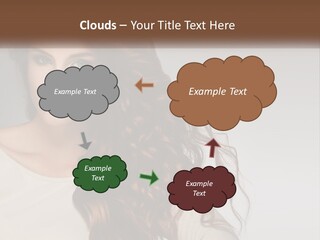 A Woman With Long Red Hair Is Posing For A Picture PowerPoint Template