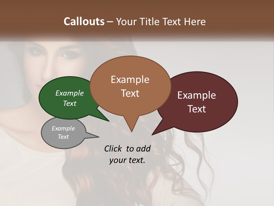 A Woman With Long Red Hair Is Posing For A Picture PowerPoint Template