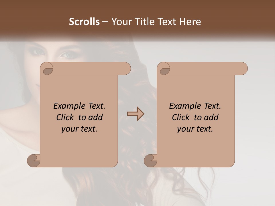 A Woman With Long Red Hair Is Posing For A Picture PowerPoint Template