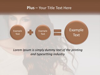 A Woman With Long Red Hair Is Posing For A Picture PowerPoint Template