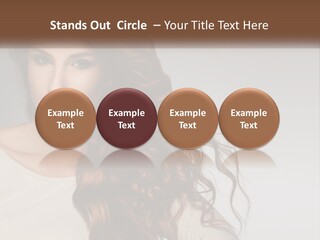 A Woman With Long Red Hair Is Posing For A Picture PowerPoint Template