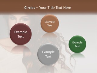 A Woman With Long Red Hair Is Posing For A Picture PowerPoint Template