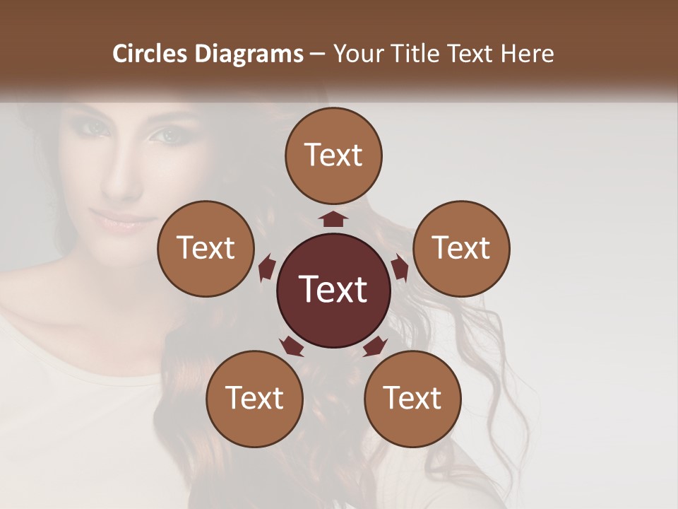 A Woman With Long Red Hair Is Posing For A Picture PowerPoint Template