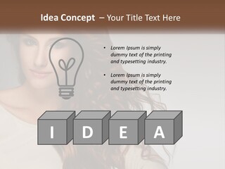 A Woman With Long Red Hair Is Posing For A Picture PowerPoint Template