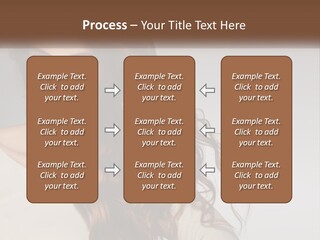 A Woman With Long Red Hair Is Posing For A Picture PowerPoint Template