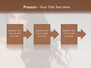 A Woman With Long Red Hair Is Posing For A Picture PowerPoint Template