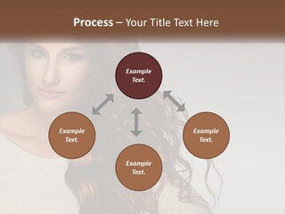 A Woman With Long Red Hair Is Posing For A Picture PowerPoint Template