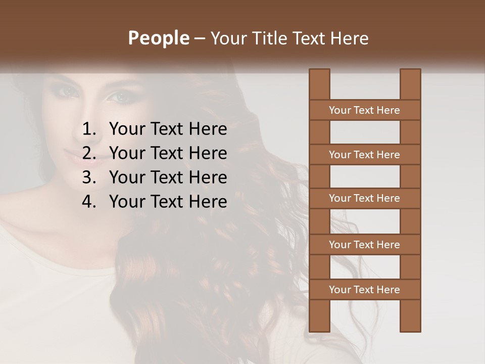 A Woman With Long Red Hair Is Posing For A Picture PowerPoint Template