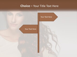 A Woman With Long Red Hair Is Posing For A Picture PowerPoint Template