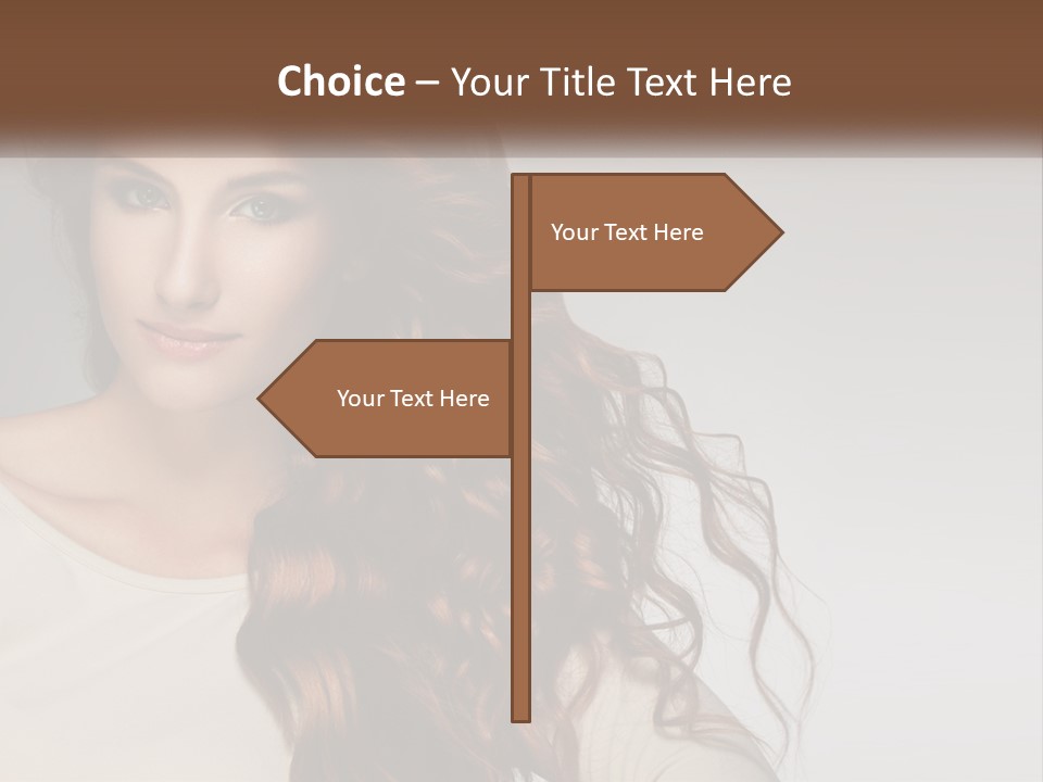 A Woman With Long Red Hair Is Posing For A Picture PowerPoint Template