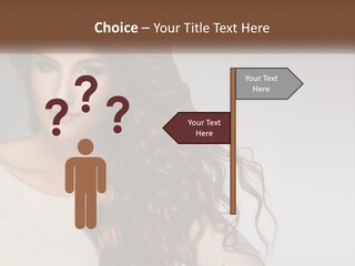A Woman With Long Red Hair Is Posing For A Picture PowerPoint Template
