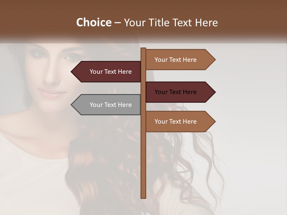 A Woman With Long Red Hair Is Posing For A Picture PowerPoint Template