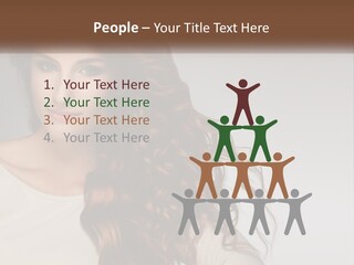 A Woman With Long Red Hair Is Posing For A Picture PowerPoint Template