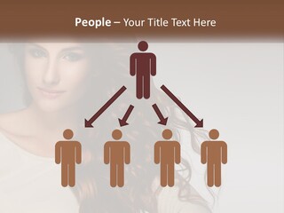 A Woman With Long Red Hair Is Posing For A Picture PowerPoint Template