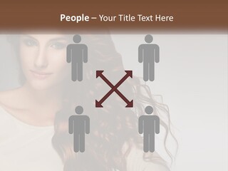 A Woman With Long Red Hair Is Posing For A Picture PowerPoint Template