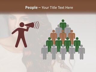 A Woman With Long Red Hair Is Posing For A Picture PowerPoint Template