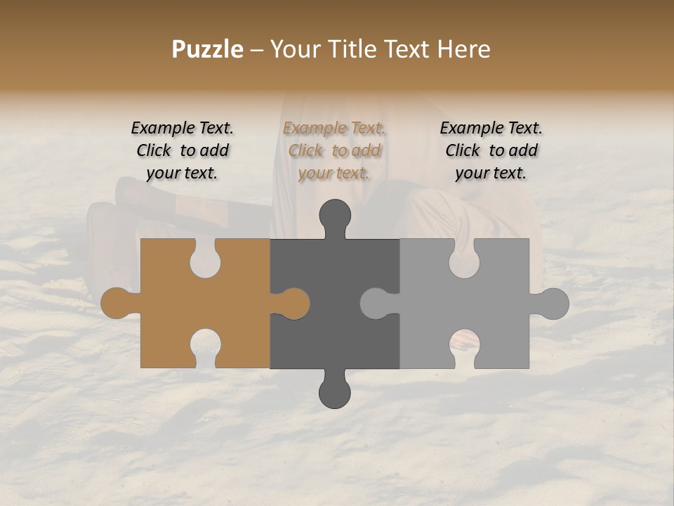 A Man Is Laying In The Sand With His Head In His Hands PowerPoint Template