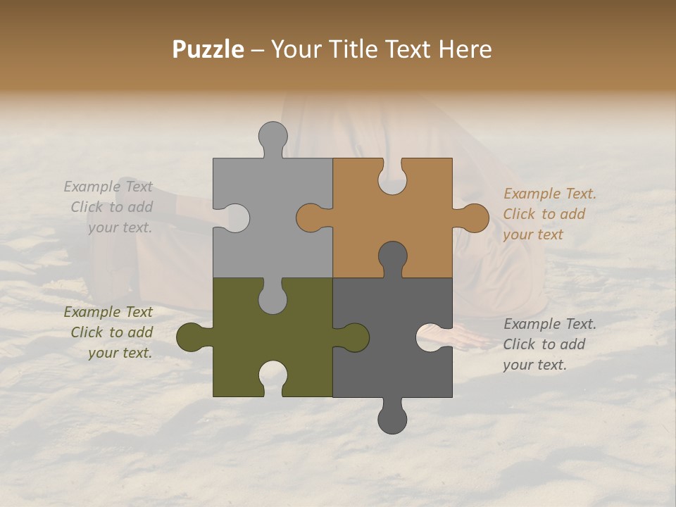 A Man Is Laying In The Sand With His Head In His Hands PowerPoint Template