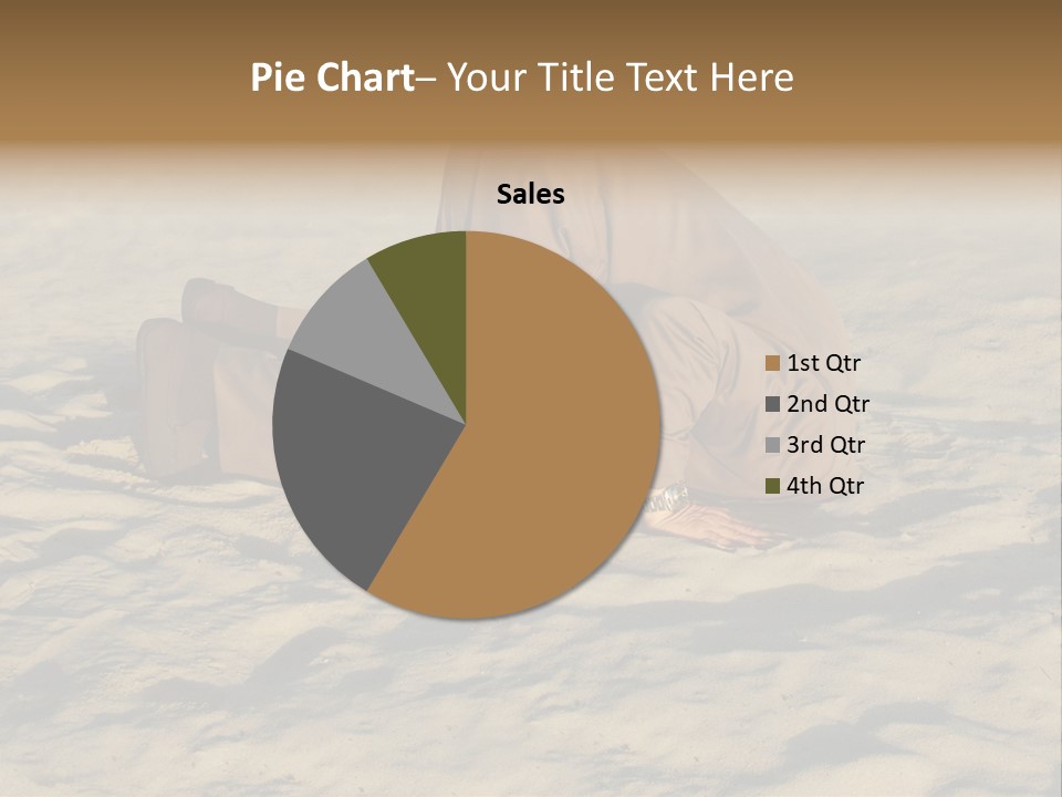 A Man Is Laying In The Sand With His Head In His Hands PowerPoint Template