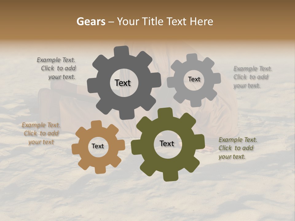 A Man Is Laying In The Sand With His Head In His Hands PowerPoint Template