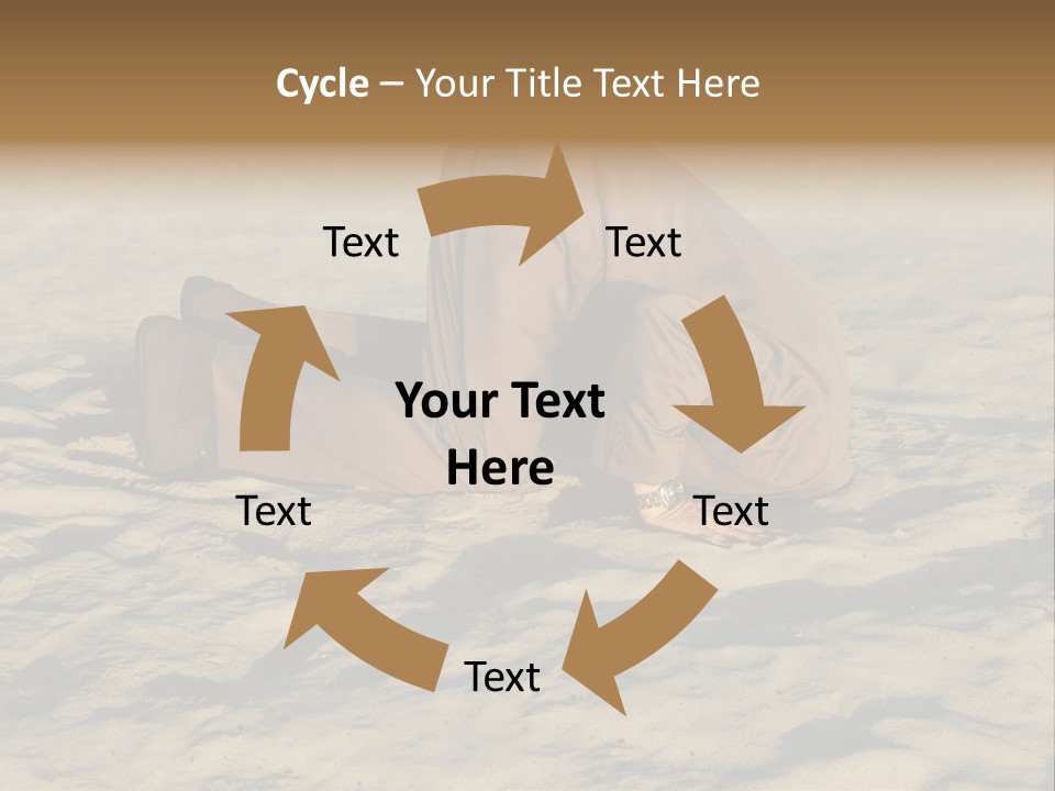 A Man Is Laying In The Sand With His Head In His Hands PowerPoint Template