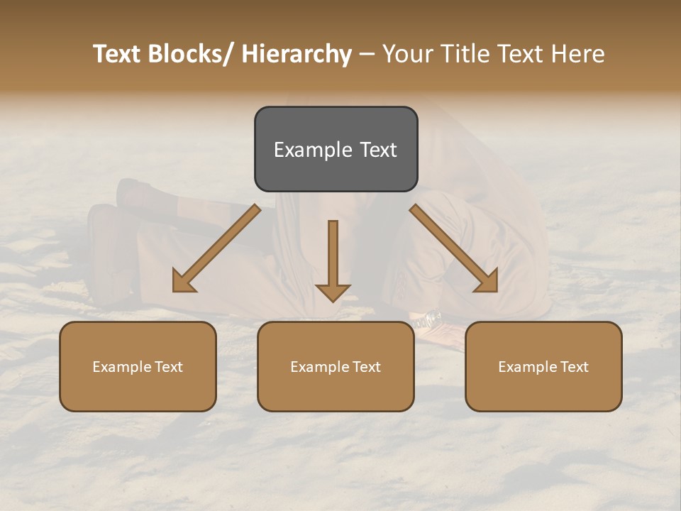 A Man Is Laying In The Sand With His Head In His Hands PowerPoint Template