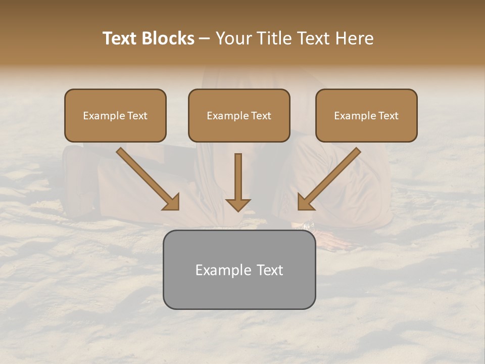 A Man Is Laying In The Sand With His Head In His Hands PowerPoint Template