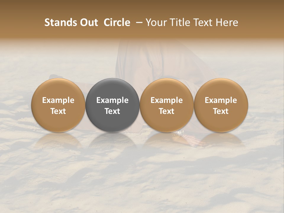 A Man Is Laying In The Sand With His Head In His Hands PowerPoint Template