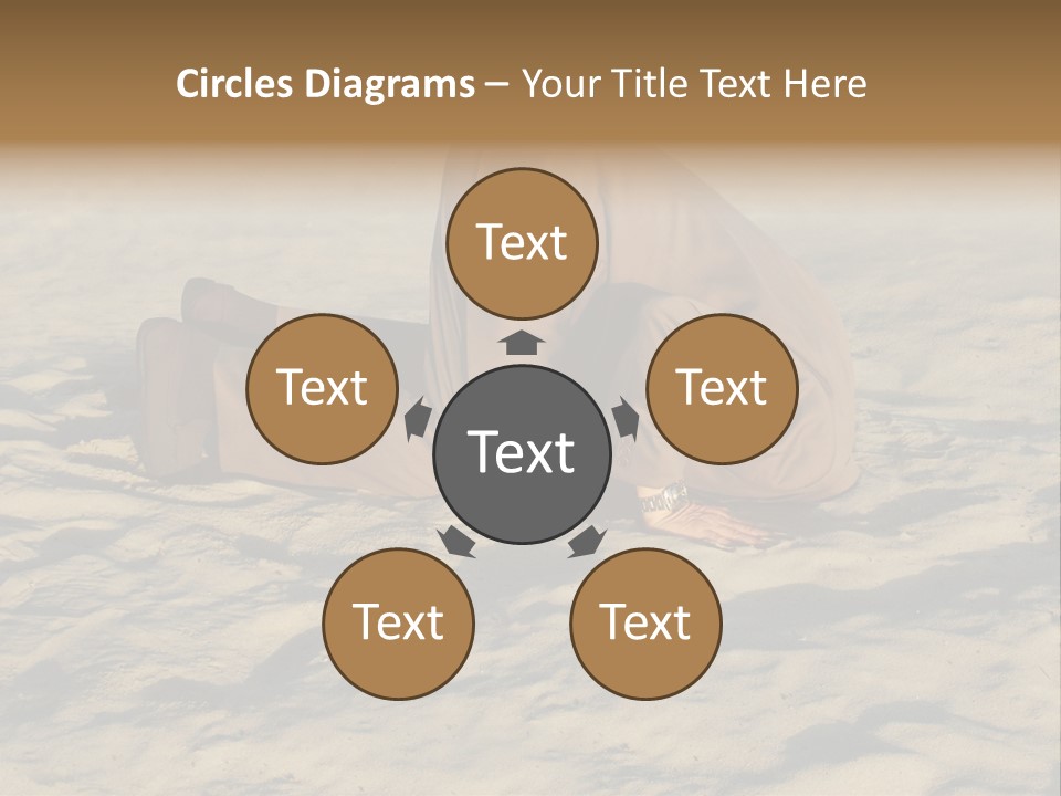 A Man Is Laying In The Sand With His Head In His Hands PowerPoint Template