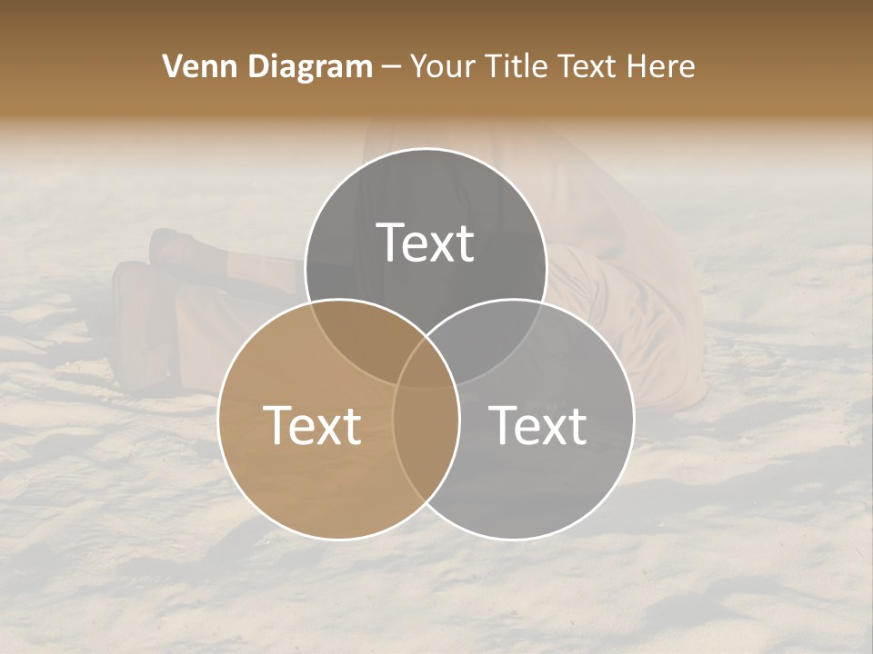 A Man Is Laying In The Sand With His Head In His Hands PowerPoint Template