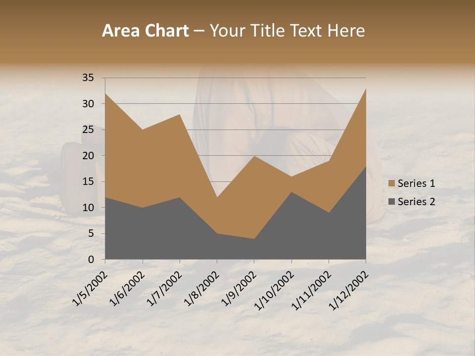 A Man Is Laying In The Sand With His Head In His Hands PowerPoint Template