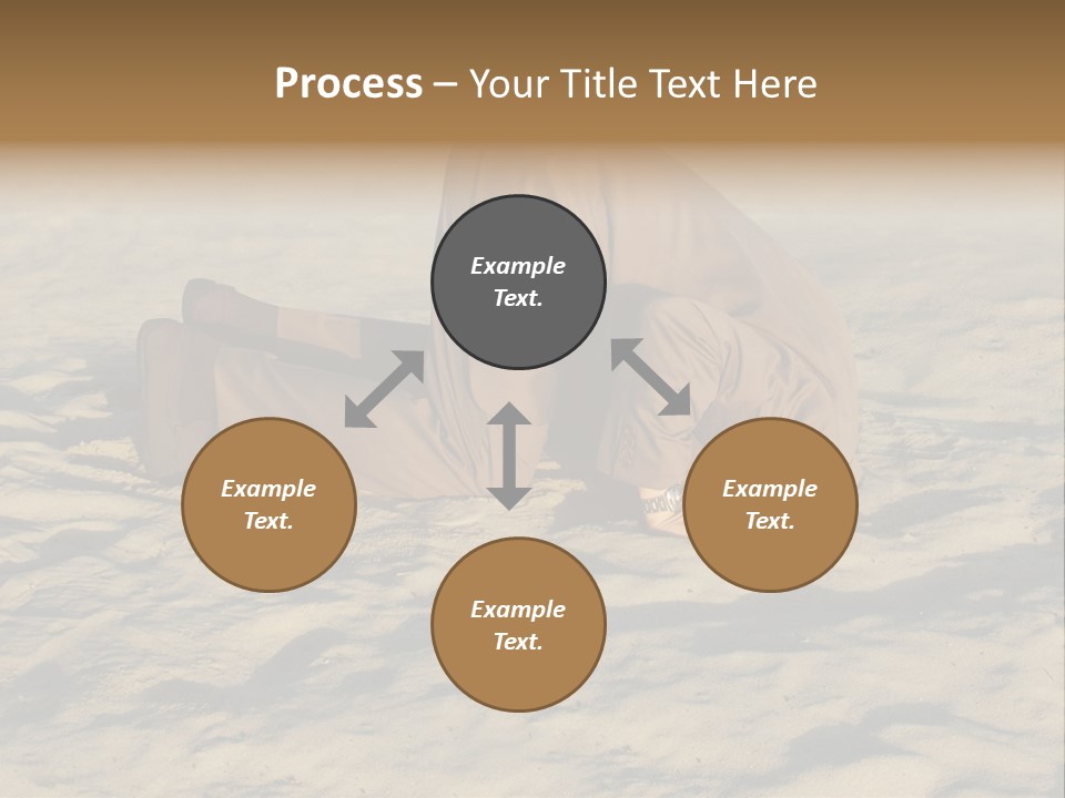 A Man Is Laying In The Sand With His Head In His Hands PowerPoint Template