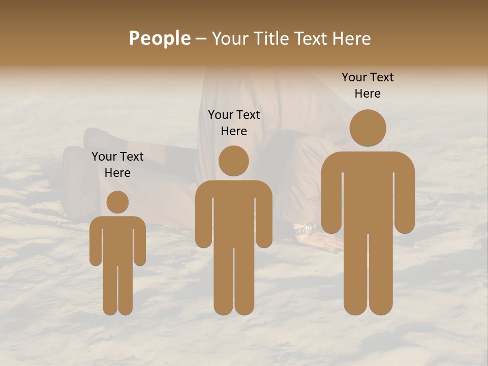 A Man Is Laying In The Sand With His Head In His Hands PowerPoint Template