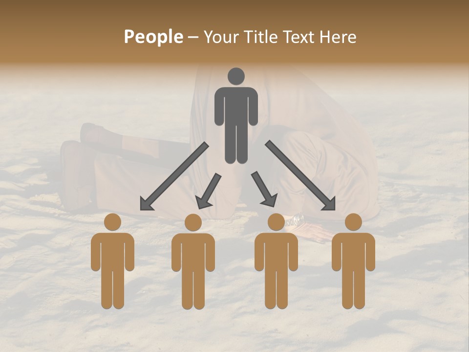 A Man Is Laying In The Sand With His Head In His Hands PowerPoint Template