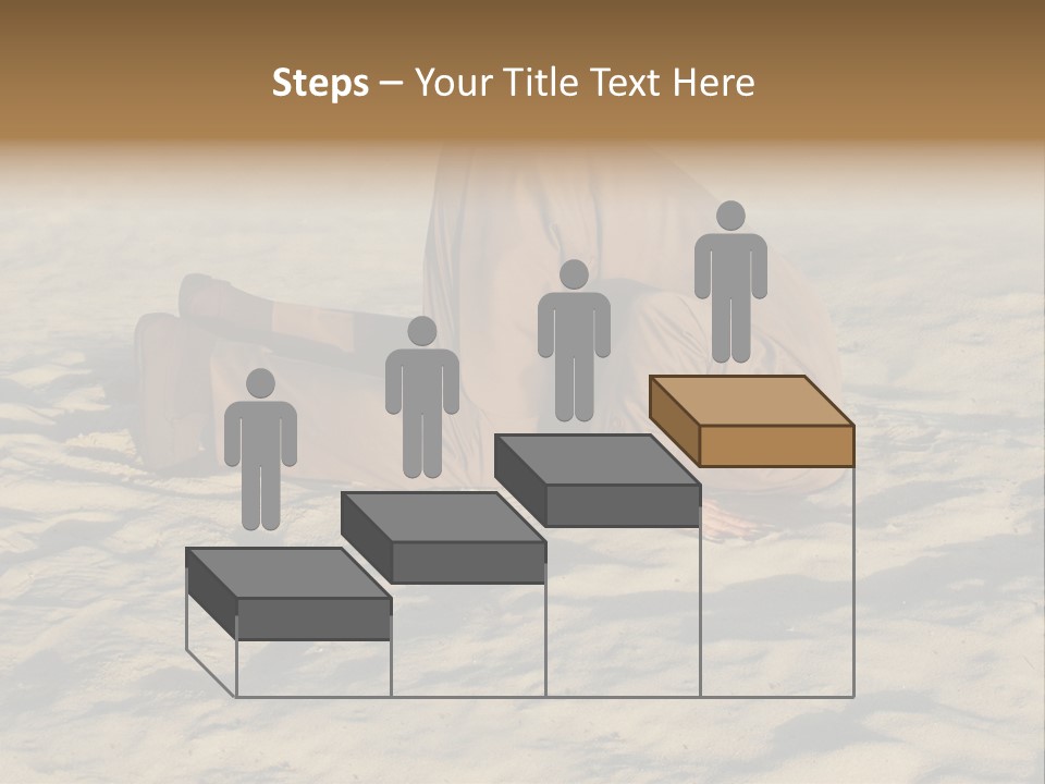 A Man Is Laying In The Sand With His Head In His Hands PowerPoint Template