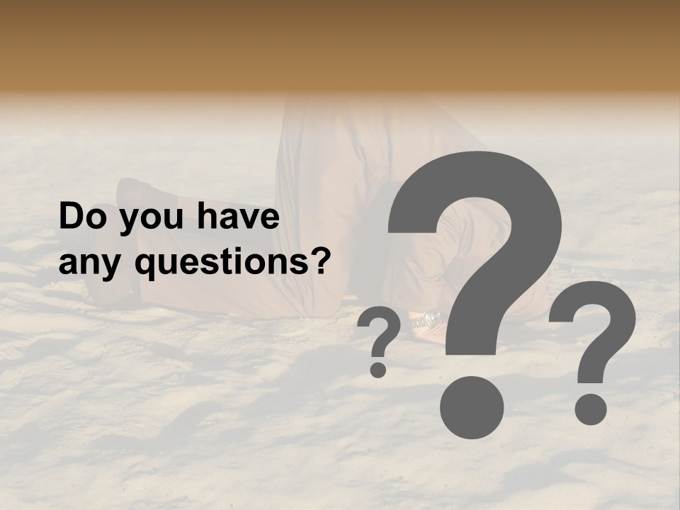 A Man Is Laying In The Sand With His Head In His Hands PowerPoint Template