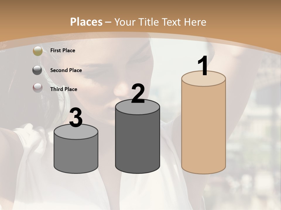 A Woman In Front Of The Eiffel Tower Powerpoint Presentation PowerPoint Template