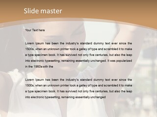 A Woman In Front Of The Eiffel Tower Powerpoint Presentation PowerPoint Template