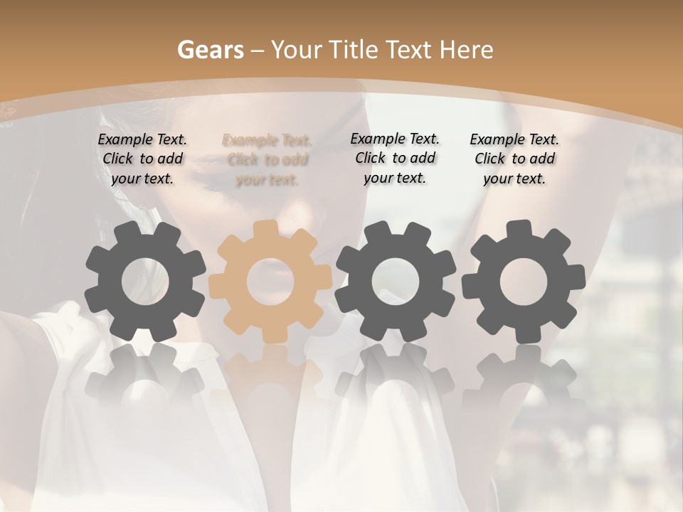 A Woman In Front Of The Eiffel Tower Powerpoint Presentation PowerPoint Template