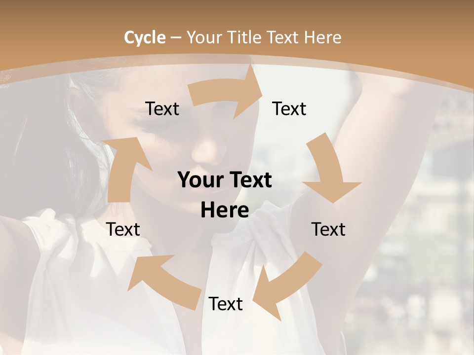 A Woman In Front Of The Eiffel Tower Powerpoint Presentation PowerPoint Template