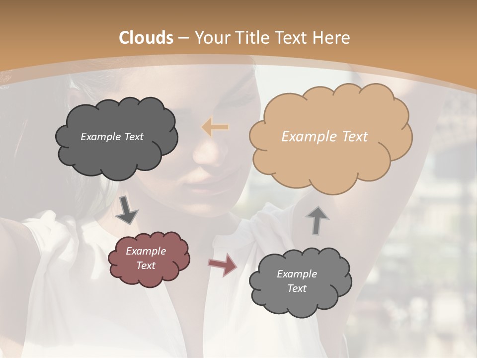 A Woman In Front Of The Eiffel Tower Powerpoint Presentation PowerPoint Template