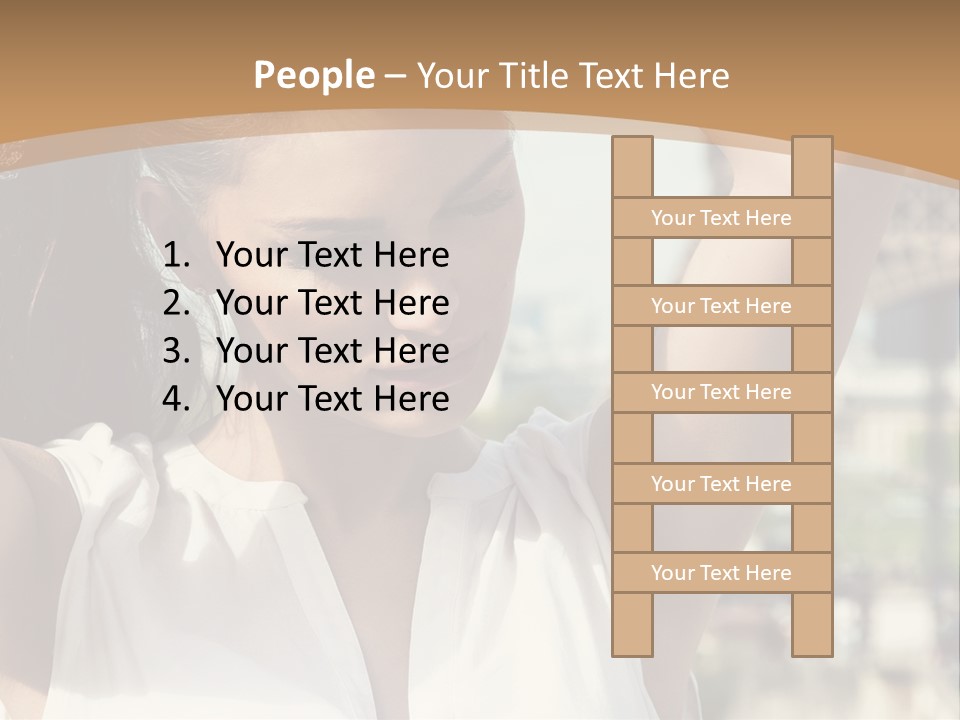 A Woman In Front Of The Eiffel Tower Powerpoint Presentation PowerPoint Template