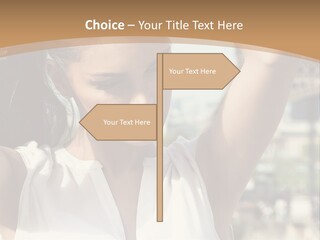 A Woman In Front Of The Eiffel Tower Powerpoint Presentation PowerPoint Template