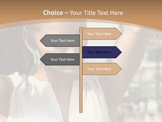 A Woman In Front Of The Eiffel Tower Powerpoint Presentation PowerPoint Template