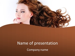 A Woman Laying Down With Her Hair In The Air PowerPoint Template