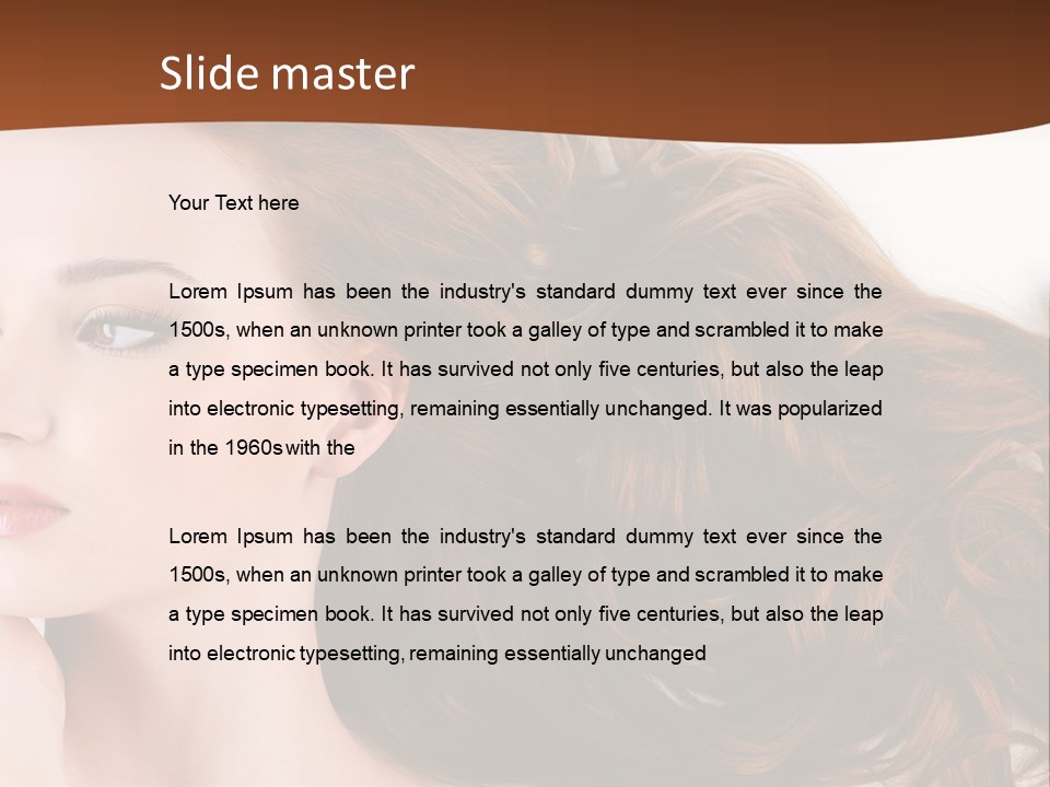 A Woman Laying Down With Her Hair In The Air PowerPoint Template