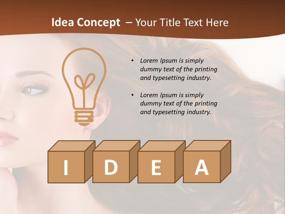 A Woman Laying Down With Her Hair In The Air PowerPoint Template