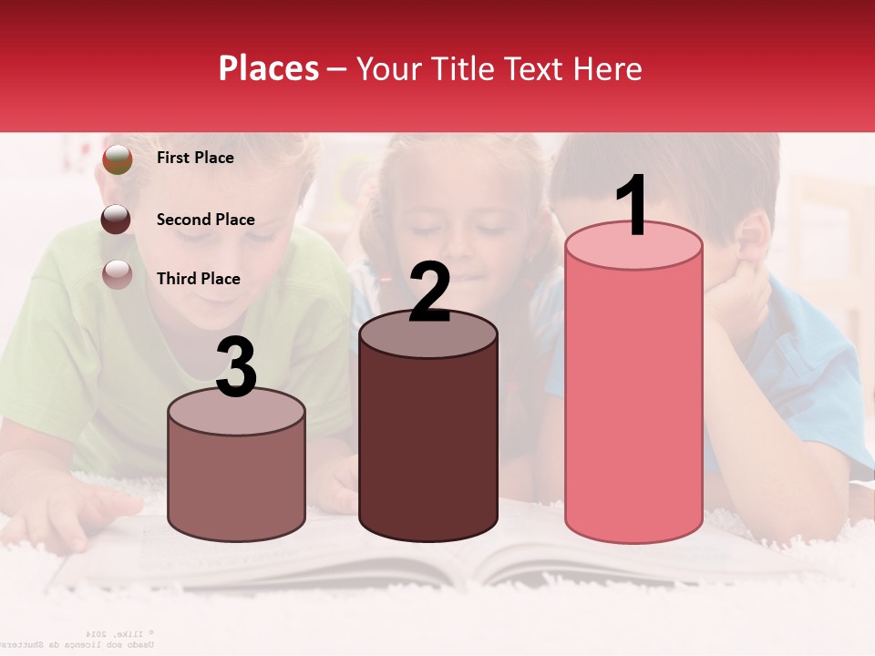 Three Children Laying On The Floor Reading A Book PowerPoint Template