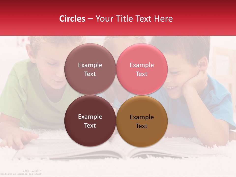 Three Children Laying On The Floor Reading A Book PowerPoint Template
